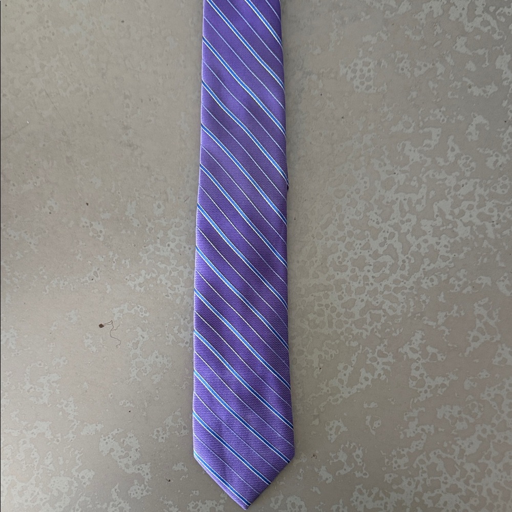 Izod Purple and Blue Striped Kids Tie